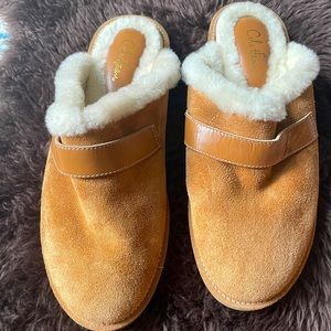 New, Cole Haan/Nike Air real shearling lined mules